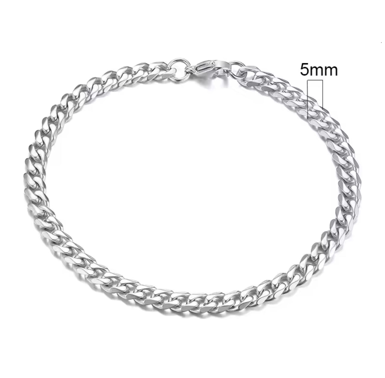 Stainless Steel Cuban Chain Bracelet 5MM - 23cm