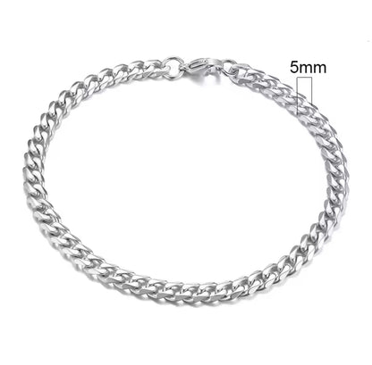 Stainless Steel Cuban Chain Bracelet 5MM - 23cm