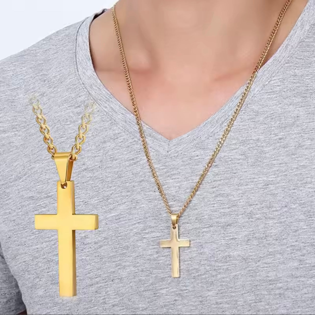 Stainless Steel Cross Necklace Crucifix Pendant