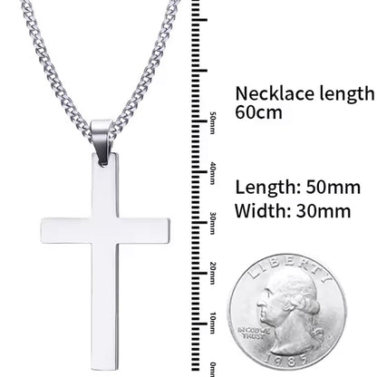 Stainless Steel Cross Necklace Crucifix Pendant