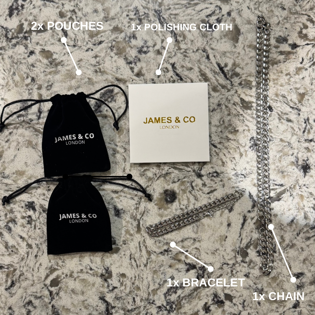 Silver Chain & Bracelet Set | 7mm