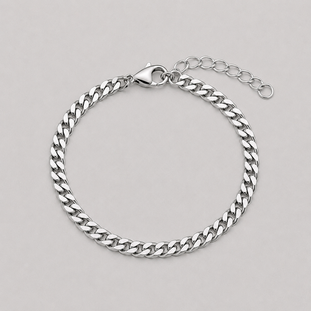 5mm Cuban Chain & Bracelet Gift Set - (Silver)