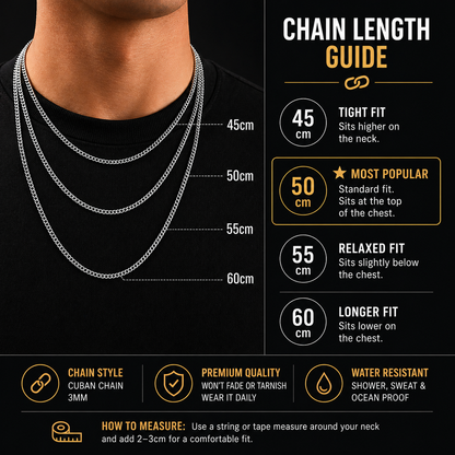 Cuban Chain 3mm (Silver)