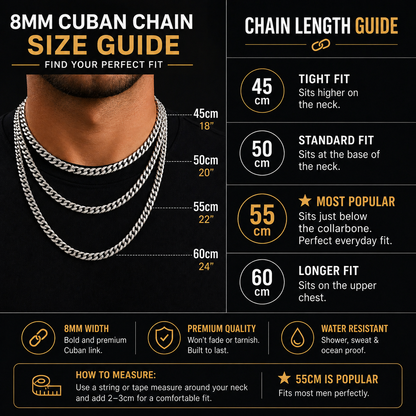 Cuban Chain 8mm (Silver)