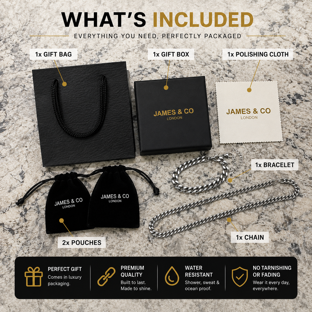 7mm Cuban Chain & Bracelet Gift Set (Silver)