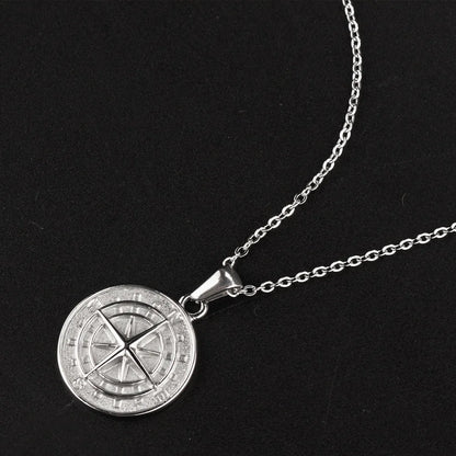 Compass Pendant Necklace (Silver)