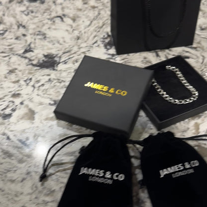 7mm Cuban Chain & Bracelet Gift Set (Silver)