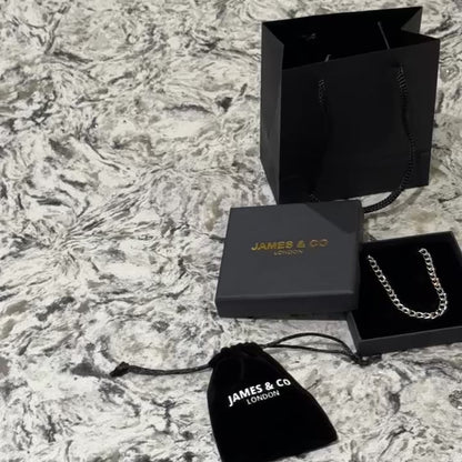 5mm Cuban Chain & Bracelet Gift Set - (Silver)